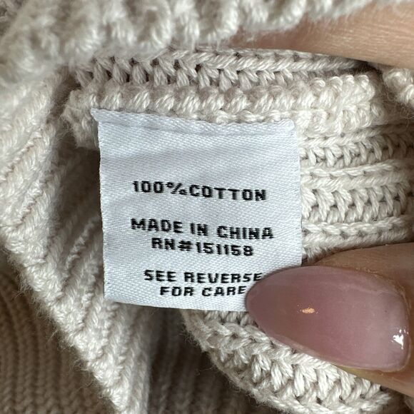 525 Sweater Zip Mock Neck Tank Top Womens Sz XS Cotton Knit Neutral Minimalist - Picture 7 of 8